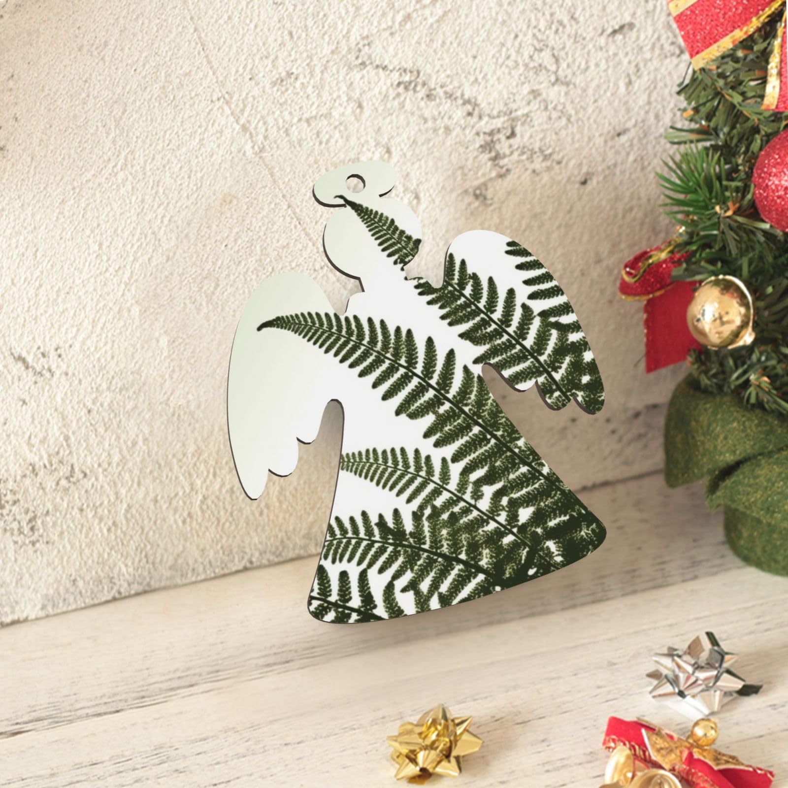 Amazon.co.jp: 木製クリスマスオーナメント 植物 シダの葉 クリスマス